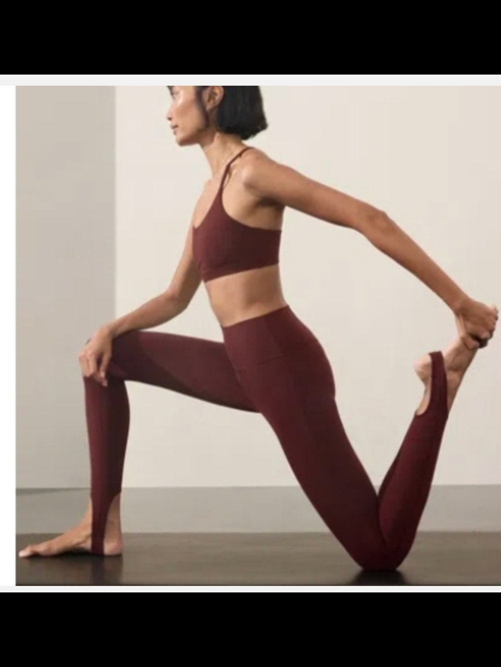 Athleta Transcend Stirrup High-Rise Leggings in Burgundy